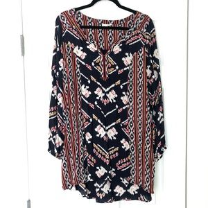 Roxy Long Sleeve Tunic Dress or Beach Cover Up